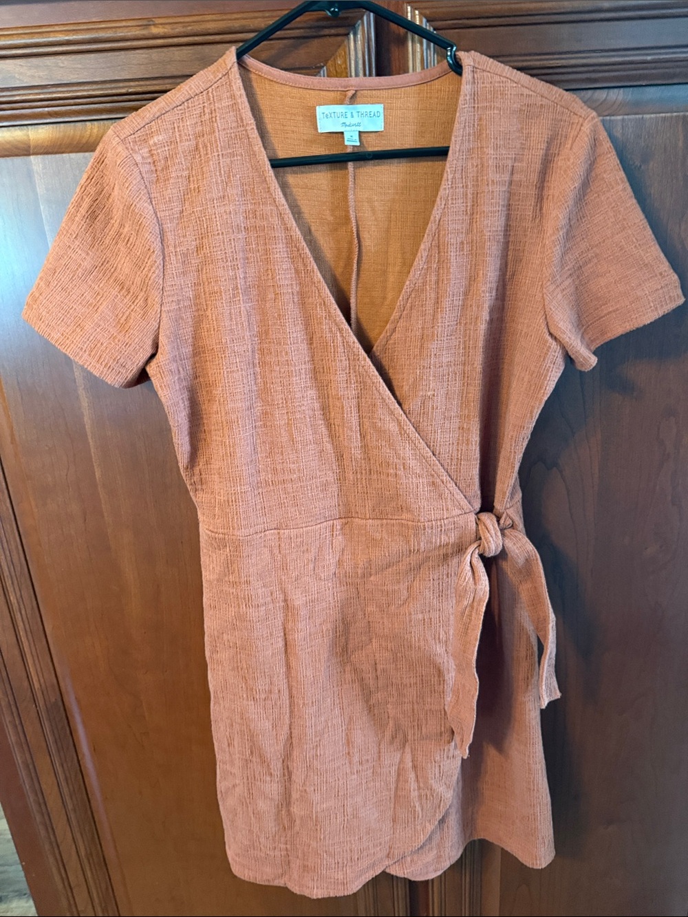 Madewell Textured Terracotta Wrap Mini Dress